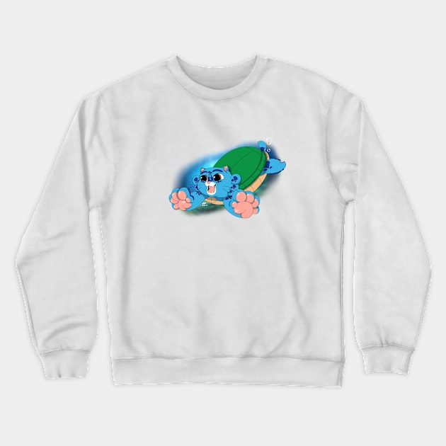 Big Toe Bean Turtlecat Crewneck Sweatshirt by ithoughtiwascrazy